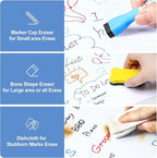 1 Pack Magnetic Dry Erase Board Sheet for Fridge, 12"x8" Erasable Refrigerator WhiteBoard w/ 4 Markers & 1 Eraser- Smooth and Flexible Small Magnet Blank Notepad for Home Kitchen Organizer and Planner