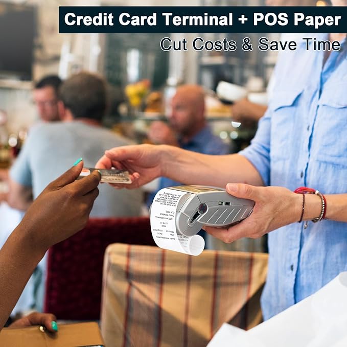 (200 Rolls) 2 1/4 x 85 Thermal Paper Rolls- Credit Card Receipt Paper - BPA-Free, Compatible with Clover Flex, Square Terminal and More