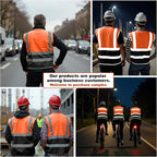 BeautyWill 10/20 Pack Custom Logo Safety Vest,Bulk High Visibility Class 2 Reflective Work Vests