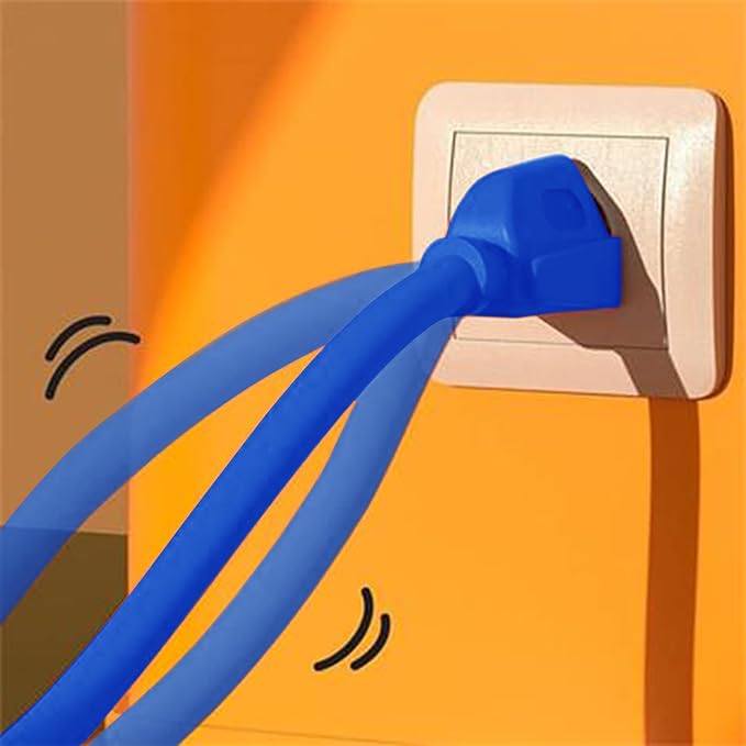 Outdoor Extension Cord Waterproof 50 FT, Blue 14/3 SJTW Heavy Duty, Flexible 100% Copper 3 Prong Extension Cord for Lawn, Garage,UL Listed