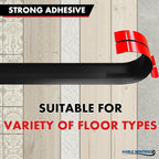 Kable Kontrol Silicone Floor Cord Cover - 5 Ft Flexible Cord Protector, Self Adhesive, for Concealing Extension Cable, Protecting Wires, Prevents Trips – 2.5in W X 0.5in H - 5 Pcs - Black