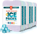 Healthy Packers Reusable Ice Packs for Lunch Boxes - Long Lasting Slim Freezer Packs, Thin Non-Toxic BPA-Free Hard Gel Ice Blocks for Coolers, Kids & Adults Lunch Bags, Travel, Camping, Food Storage
