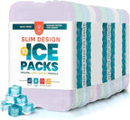 Healthy Packers Reusable Ice Packs for Lunch Boxes - Long Lasting Slim Freezer Packs, Thin Non-Toxic BPA-Free Hard Gel Ice Blocks for Coolers, Kids & Adults Lunch Bags, Travel, Camping, Food Storage