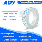 ADY Removable Double Sided Tape Heavy Duty 1in x 20ft, Adhesive Mounting Tape for Walls,Damage Free Picture Hanging Adhesive Strips for Rent Room, Poster Stick Tape
