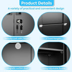 Broom Closet Storage Cabinet with Wheels and Pegboard,Garage Storage Cabinet with Lockable and Magnetic Doors,Adjustable Shelves for Garage Home Office,Required Assembly,17.7"D*33.5"W*70.87"H