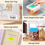 1x2 Inch Thermal Labels,500PCS Rectangle Stickers,Waterproof Removable Blank Stickers for Address,Jars,Freezer Containers & Pantry Organization,Sky Blue