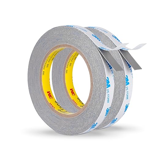 Double Sided Foam Tape 0.5in×20Ft (2 Pack) – Heavy Duty Mounting Tape Made of 3M PE Foam for LED Strips, Signs, Home Decor – Waterproof Adhesive for Plastic, Metal, Glass, Indoor & Outdoor Use