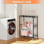 Broom and Mop Holder, Broom Storage Hanger, Cleaning Cart with Broom and Mop Hanger, Cleaning Cart with Wheels, Janitorial Cart for Household, Laundry Room Organization