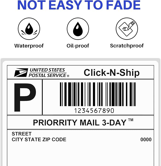 ESSENTIAL Fanfold 4" X 6" Direct Thermal Shipping Labels with Perforations, 5000 Labels, Permanent Adhesive - Compatible with Rollo & Zebra Printer