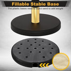 Blulu 8 Sets Stainless Steel Stanchion Set 8 Crowd Control Poles 7 Velvet Ropes and 2 A4 Sign Holders Carpet Ropes and Hollow Base Poles Easy Assembly Safety Barrier for Event Party(Black Gold)