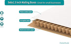 9x6x1.3 inch Small Shipping Boxes, Multi-Depth Flat Cardboard Boxes with Fragile Stickers for DVD Shipping, Packing, Moving, Storage, White, 25 Pack