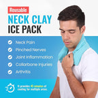 ICEWRAPS Clay Neck Ice Pack Wrap with Cover - 7"x28", Blue Long Reusable Cold Therapy Wrap | Relieves Chronic & Back Pain | Multipurpose Cold Pack