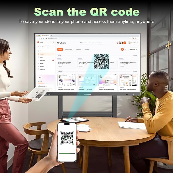 65" Smart Board, 4K UHD Touchscreen Interactive Digital Whiteboard Display, Electronic All-in-One Computer for Classroom Office Home Business w/Open App Ecosystem (Board & Wall Mount Only)