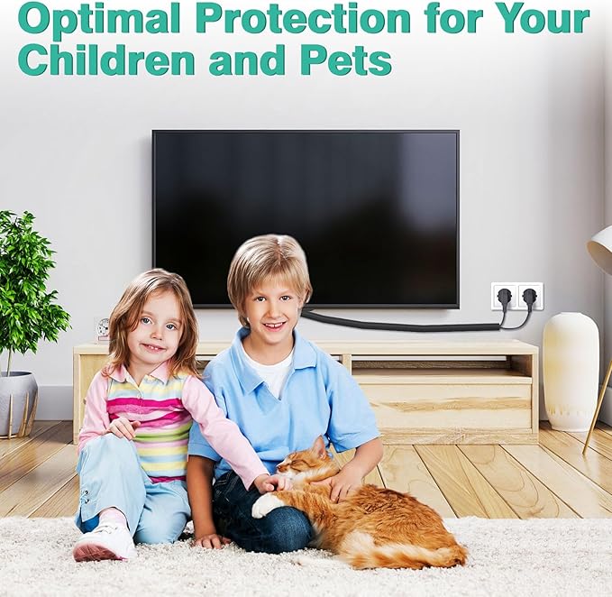 Dog and Cat Cord Protector 10ft - 1.2inch, Flexible Cable Sleeve for Easy Cord Management, Protects Cables from Pets Chewing, Ideal for USB, Power, Audio and Video Cords - Black