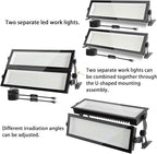 FastDeng 2 Pack LED Shop Lights, 150W 18000lm 5000K Daylight LED Garage Light, IP66 Waterproof Outdoor Flood Light with US Plug 10FT Cord and Switch for Workshop Yard Factory Warehouse