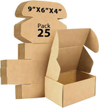 9x6x4 inches Shipping Boxes Set of 25, Small Corrugated Cardboard Box, Literature Mailer, Gift Boxes (Brown, 9x6x4)