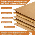 Large Moving Boxes Heavy Duty, 12 Pack 20" x 20" x 15" Double Corrugated Packing Boxes for Moving Shipping Storage (20"x 20"x 15"(No Handle))