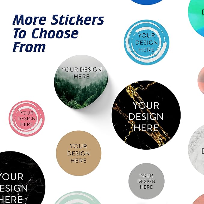 100 Custom Vinyl Stickers - Upload Your own Image, Text, Design, Logo - Personalized Logo Labels for Handmade, Packaging, Bottle, Jars, Candle, Brand Stickers (Foggy Valley, 1x1)