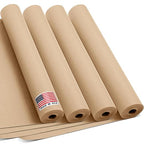 18" x 1200" (100 ft) Natural Kraft Paper Roll (Value Pack – 4 Rolls) – Made in USA, 100% Recyclable Brown Wrapping Paper for Shipping, Packaging, Crafting & Gift Wrapping