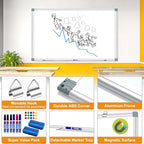 H-Qprobd Large White Board Dry Erase Board for Wall 72"X40" Magnetic Whiteboard with Long Pen Tray, Presentation Dry Erase Boards for Office, Classroom, School, Home