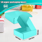 Small Shipping Boxes, 50 Pack Cardboard Box Corrugated Mailer Boxes Small Corrugated Boxes For Shipping Packaging Craft Gifts Giving Products, 6 x 4 x 1.6 Inches (Light Green)