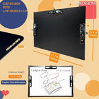 Three Black Clip Aluminum 11x17 Clipboard Metal Stainless Hangable Clipboards Art Pen Holder Extra Large Clip Board for Business Medical Professionals Workshop (Black, A3-3Clip)