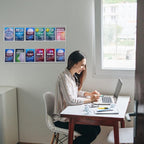 Eersida Acrylic Brochure Pamphlet Holder Brochure Display Stand Business Tri Fold Multi Slot Holder Rack Wall Mount Clear Pocket Space Saver for Flyer Literature Menu Advertise(12 Pockets)