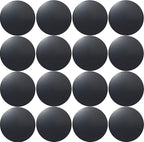 SALEX Replacement Metal Plates Set for Magnetic Car Phone Holders, Wall & Air Vent Mounts, Cases, Magnets. Kit of 16 Black Round Iron Discs Without Holes. 3M Adhesive Backing. Steel Sheets 16 Pack.