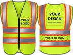 BeautyWill Custom Safety Vest Logo Class 2 High Visibility Reflevtive Vest Outdoor Protective Workwear