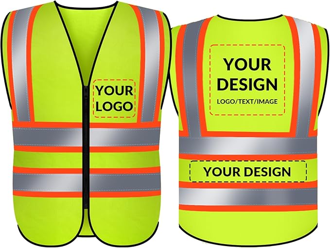 BeautyWill Custom Safety Vest Logo Class 2 High Visibility Reflevtive Vest Outdoor Protective Workwear