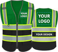 BeautyWill Custom Logo Safety Vest Class 2 High Visibility Reflective Vest for Men - Personalized Logo Team Vest