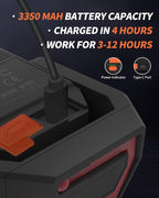 Work Light, Magnetic Rechargeable Light with 4 Modes & 150°Rotatable, 1200LM Waterproof Portable Light with 360° Rotating Hook for Emergency Car Repair, Outdoor Work (2 Packs Upgrade)