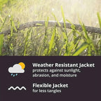 Outdoor Extension Cord Waterproof 50 FT, Black 14/3 SJTW Heavy Duty, Flexible 100% Copper 3 Prong Extension Cord for Lawn, Garage,UL Listed