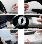 MYFAMIREA Car Door Transparent Seal Strip Door Edge Cover Guard Strips Entry Sill Guard Scuff Plate Protectors Invisible Universal Anti-Scratch Waterproof Tape for Rear Bumper (33Ft x 1.2In)