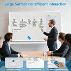 VOWNER Double-Sided Magnetic Whiteboard, 72" x 40" Large Mobile Dry Erase Board, Reversible Rolling White Board with Aluminum Frame & Stand, for Home Office, Classroom, School, White