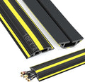 10 ft Cord Covers for Wires on Floor, Heavy Duty PVC Duct Floor Cord Cover, Floor Cable Cover Easy to Unroll Prevent Trip Hazard for Home Office or Outdoor Settings (2pcs)