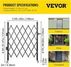 VEVOR Single Folding Security Gate, 51.57" H x 42" W Folding Door Gate, Steel Accordion Security Gate, Flexible Expanding Security Gate, 360° Rolling Barricade Gate, Scissor Gate or Door with Padlock
