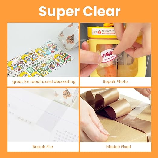TAPEBEAR Storage Packaging Tape 12 Rolls, Super Clear 2.7mil x 1.88" x 55 Yards Packing Tape Heavy Duty Tape Refills, Transparent, Long Lasting for Storage and Packing, 660 Total Yards