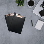 A5 Clipboard,3 Pack PU Clipboards with Hanging Hole for Office,School or Restaurant,Black