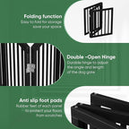 Freestanding Foldable Dog Gate - 3 Panel Room Divider (Black)