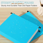 Extra Capacity Plastic Hanging File Folder Letter Size,12 Pack Reinforced Hang Folders with Heavy Duty 2 Inch Expansion, Durable Hanging Organizer Designed for Bulky Files, Assorted Colors