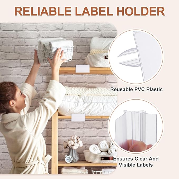 PATIKIL 3.9" x 1.7" Wire Shelf Label Holder, 20 Pack Reusable Plastic Price Tag Display Clip for 0.28" to 0.47" Thick Shelves with Paper Inserts Pens for Home Market Store, Clear