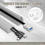 Cord Wall Cover, 118in Self-Adhesive Wire Covers for Cords on Wall, Extension Cable Hider for Floor, Mounted Tv, Home and Office Cavity 0.63" Wx0.31 H