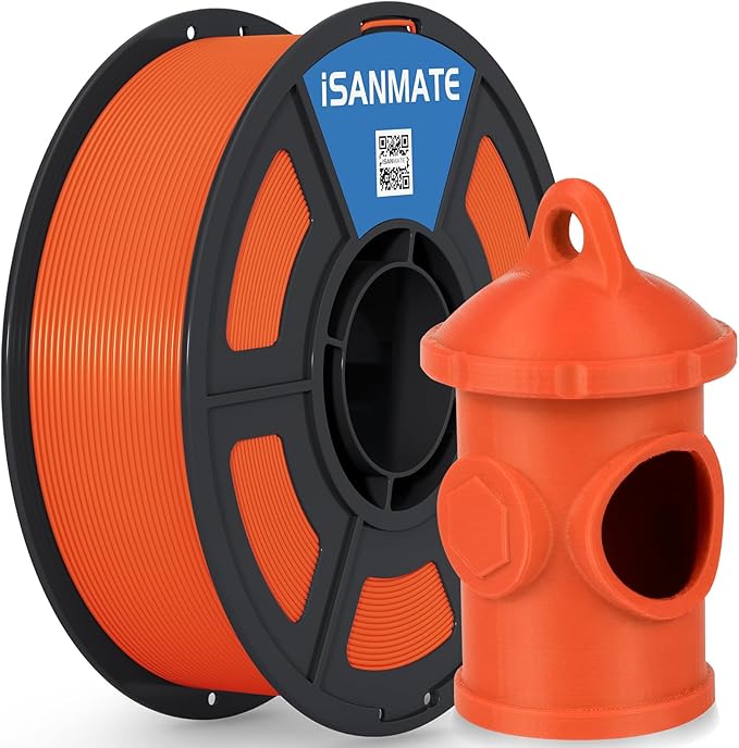 iSANMATE ASA Filament 1.75mm Orange 1KG, UV & Weather Resistant 3D Printer Filament Perfect for Outdoor Functional Parts, Dimensional Accuracy +/- 0.02mm, 1kg Spool (2.2lbs)