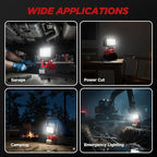 2 Pack LED Work Light Compatible with Milwaukee m18 18V Battery, 40W 6000LM Cordless Work Light with 2 USB Output Port, 145° Adjustable Portable Home Light Accessory Flashlight (Battery NOT Included)