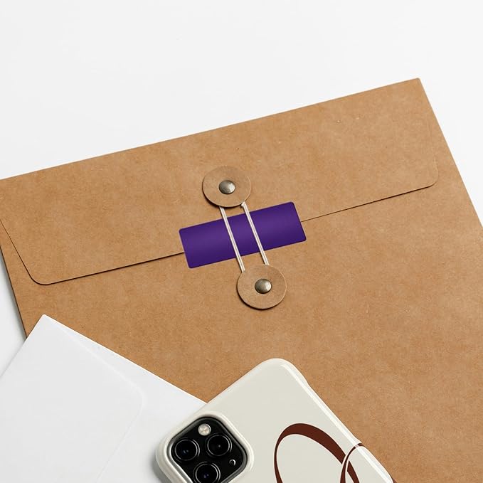 Purple Rectangle Stickers 2 x 1 Inch Color Coding Labels Vinyl Roll Self-Adhesive Waterproof Removable 500 PCS