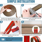 Floor Cord Covers for Wires 10FT Cable Hider Wire Cover Self Adhesive Cord Hider Floor for Offices, Homes, Workshops, Warehouses Cable Cavity 0.39" W x 0.27" H