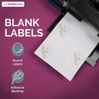 NextDayLabels 2.5 Inch Round Stickers for Printer - Matte White Blank Laser/Inkjet Printable Circles - 1000 Sheets, 12 Per Sheet, 12000 Labels