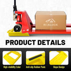 ROBLOCK Pallet Jack Chock Heavy Duty Wheel Chock, Pallet Jack Stopper for Truck 14.2" Length x 11.2" Width x 2" Height (2 Pack,Yellow)