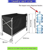 Commercial Laundry Cart with Wheels Heavy Duty Collapsible Laundry Baskets 12 Bushel (400l), Industrial Rolling Baskets Trucks with Steel Frame and Waterproof Oxford Cloth, 300 Lbs Weight Capacity